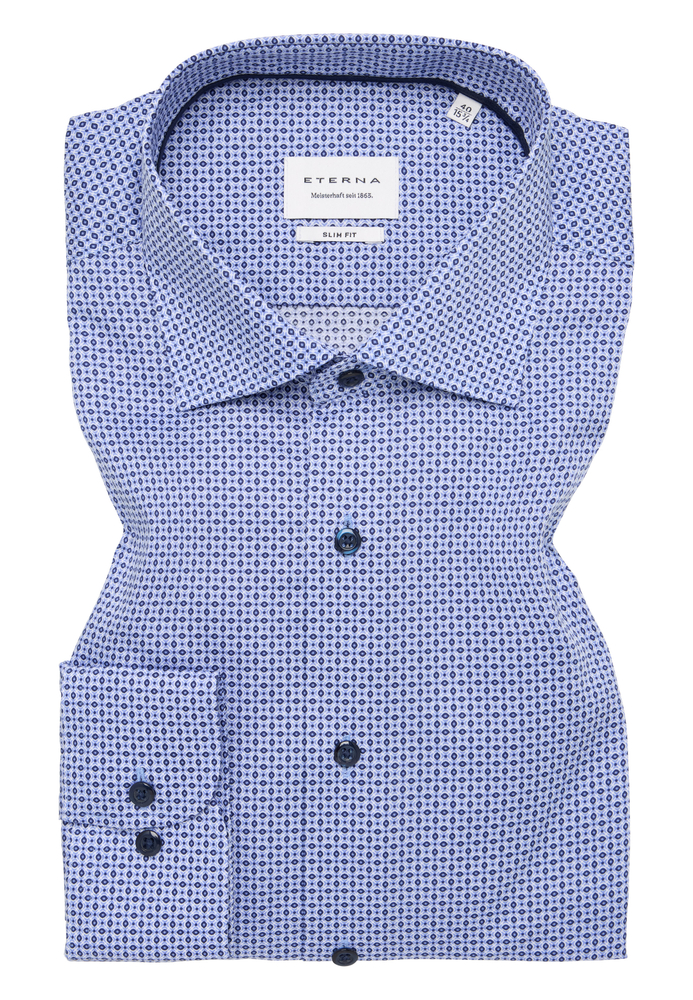 SLIM FIT Hemd in blau bedruckt von ETERNA Mode GmbH