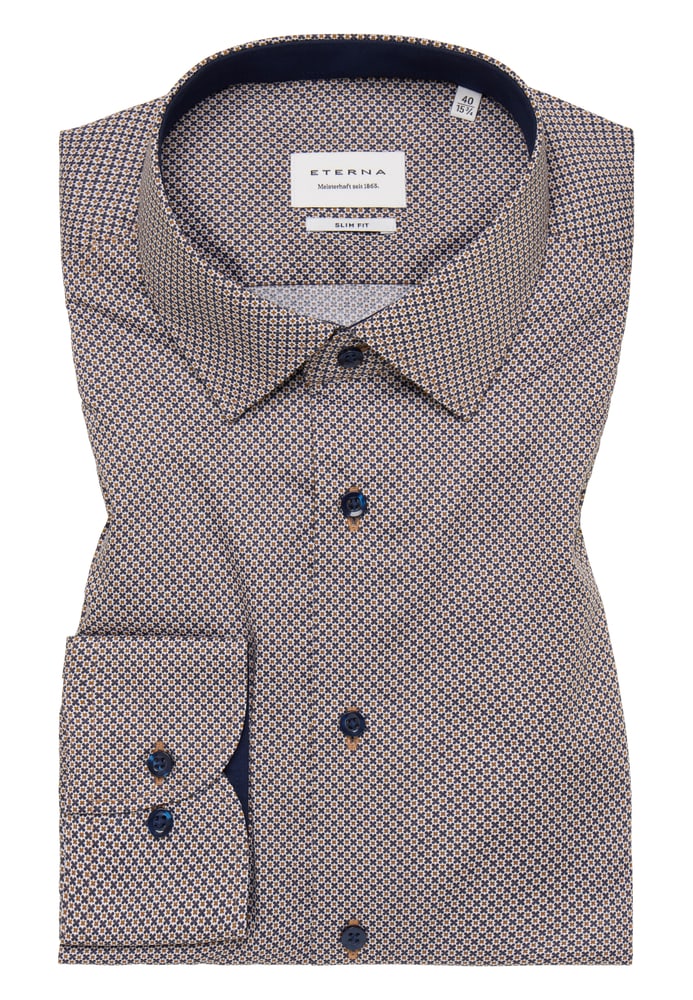 SLIM FIT Hemd in braun bedruckt von ETERNA Mode GmbH