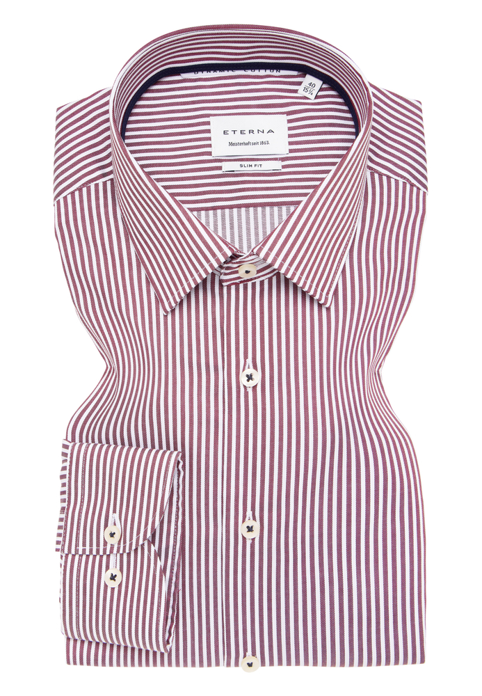 SLIM FIT Hemd in burgunder gestreift von ETERNA Mode GmbH