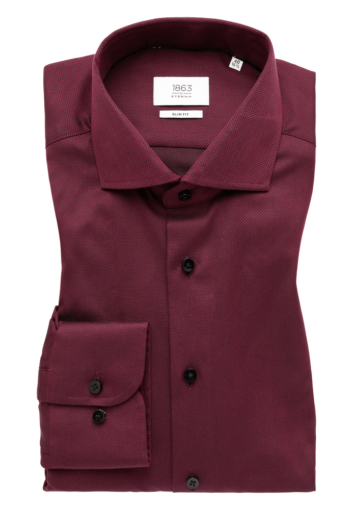 SLIM FIT Hemd in burgunder strukturiert von ETERNA Mode GmbH