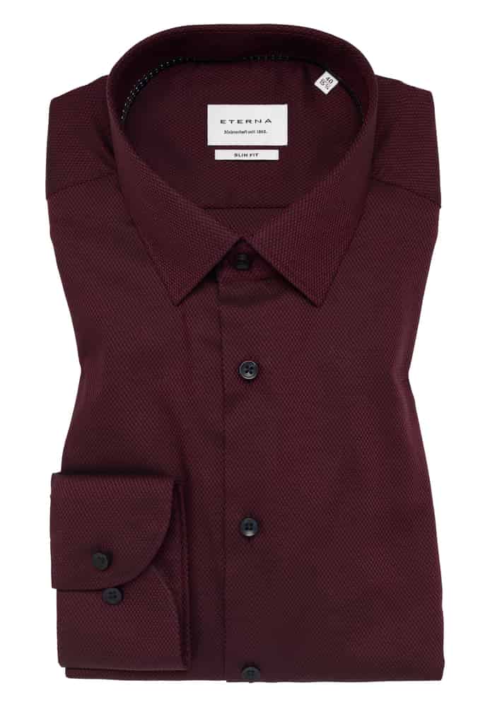 SLIM FIT Hemd in burgunder strukturiert von ETERNA Mode GmbH