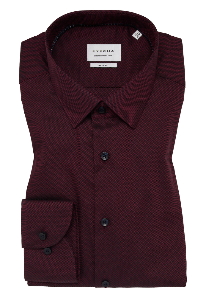 SLIM FIT Hemd in burgunder strukturiert von ETERNA Mode GmbH