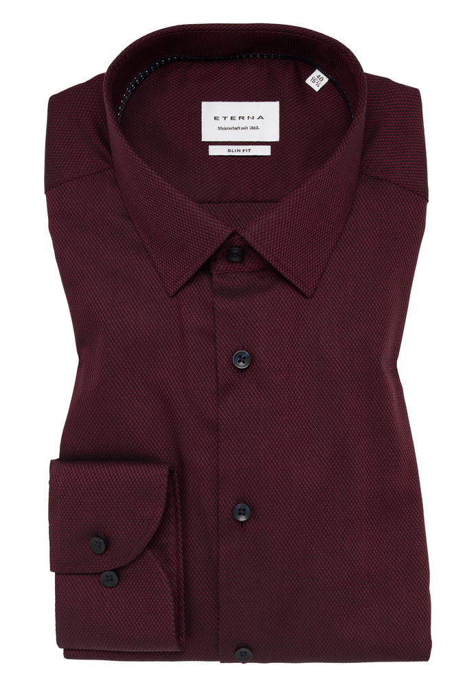 SLIM FIT Hemd in burgunder strukturiert von ETERNA Mode GmbH