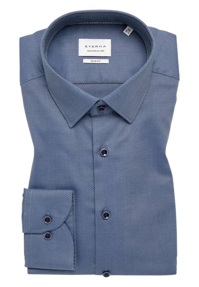 SLIM FIT Hemd in denim strukturiert von ETERNA Mode GmbH