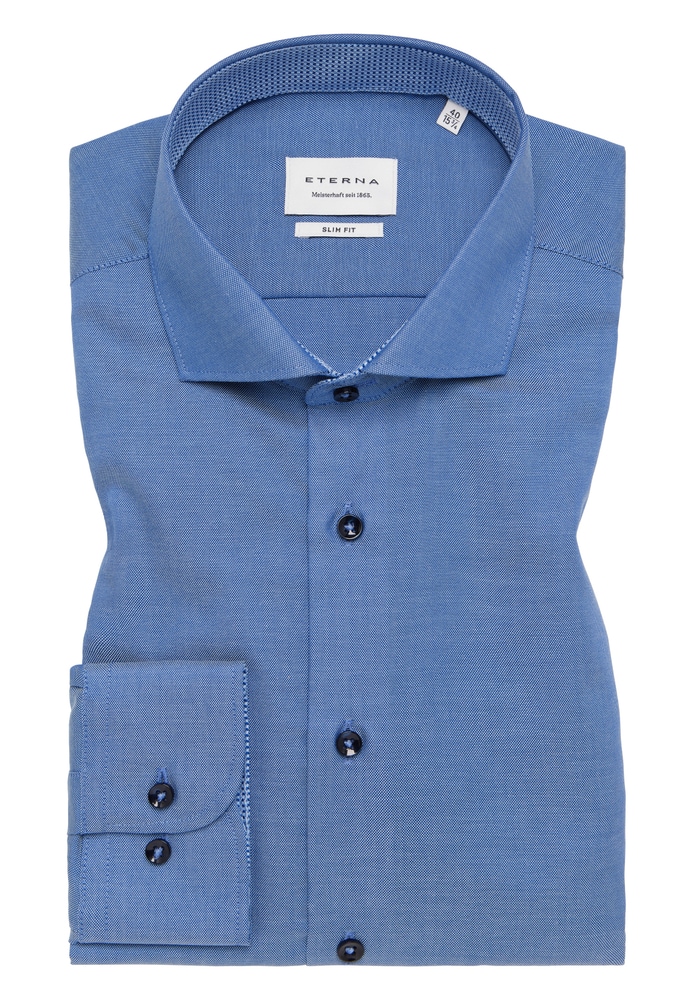 SLIM FIT Hemd in denim unifarben von ETERNA Mode GmbH