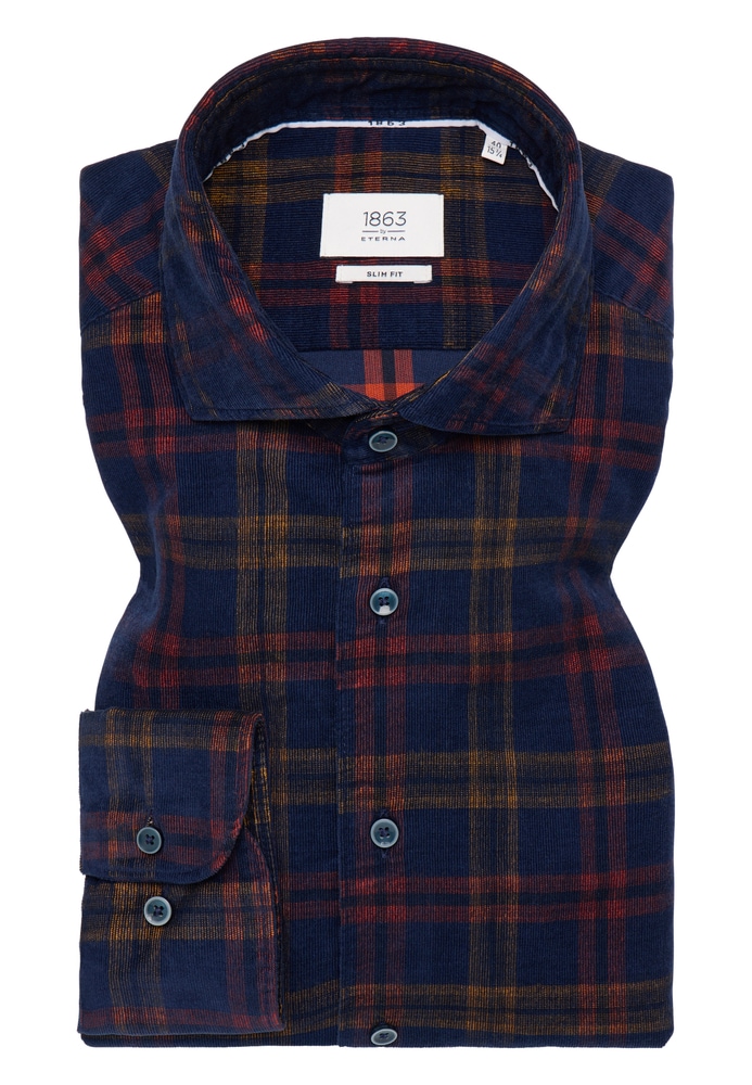 SLIM FIT Hemd in dunkelblau kariert von ETERNA Mode GmbH