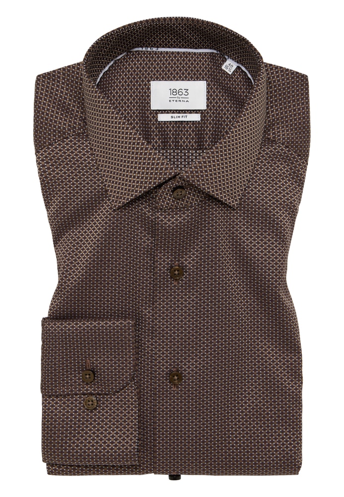 SLIM FIT Hemd in dunkelbraun strukturiert SLIM FIT Hemd in dunkelbraun strukturiert von ETERNA Mode GmbH