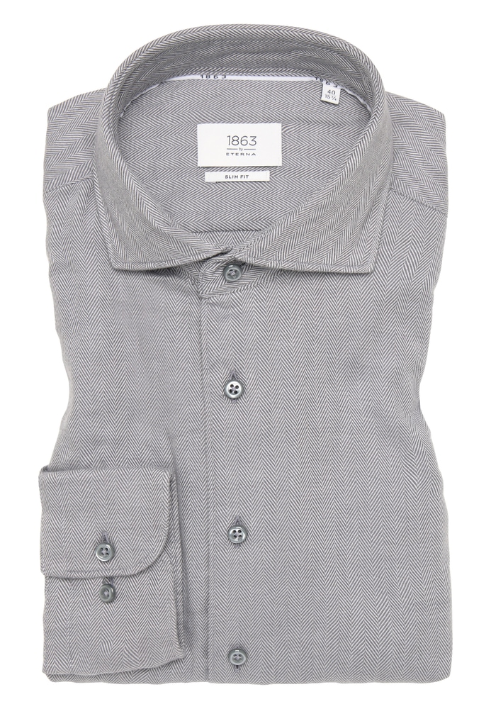 SLIM FIT Hemd in graphit strukturiert von ETERNA Mode GmbH