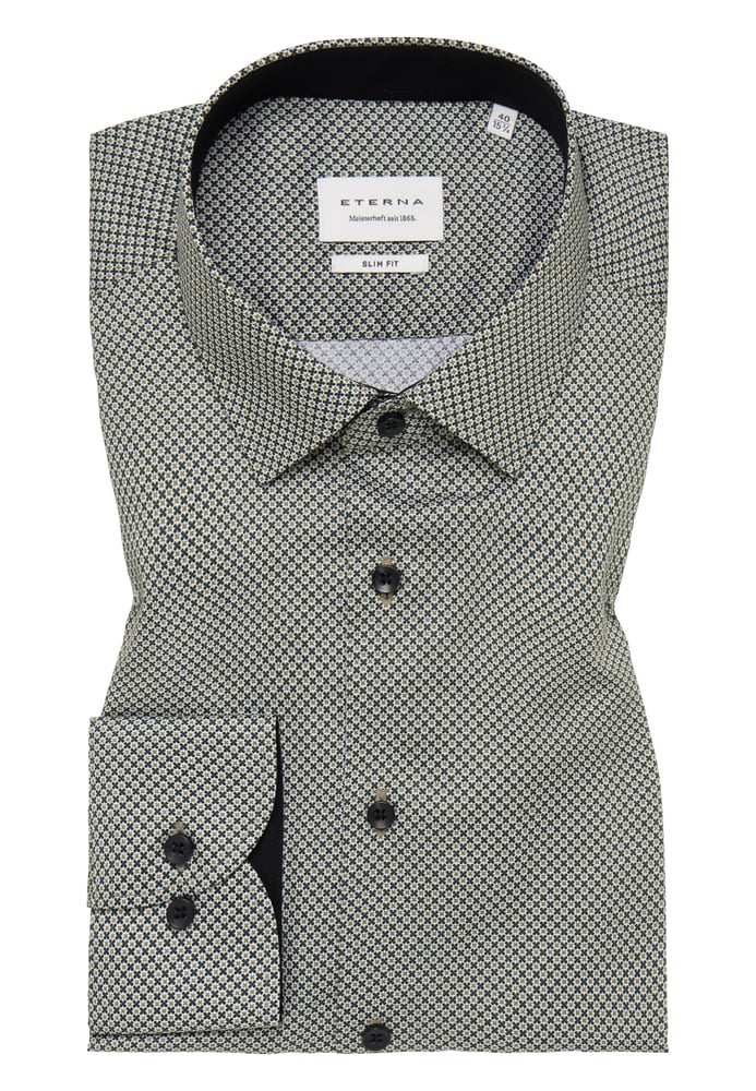 SLIM FIT Hemd in grün bedruckt von ETERNA Mode GmbH