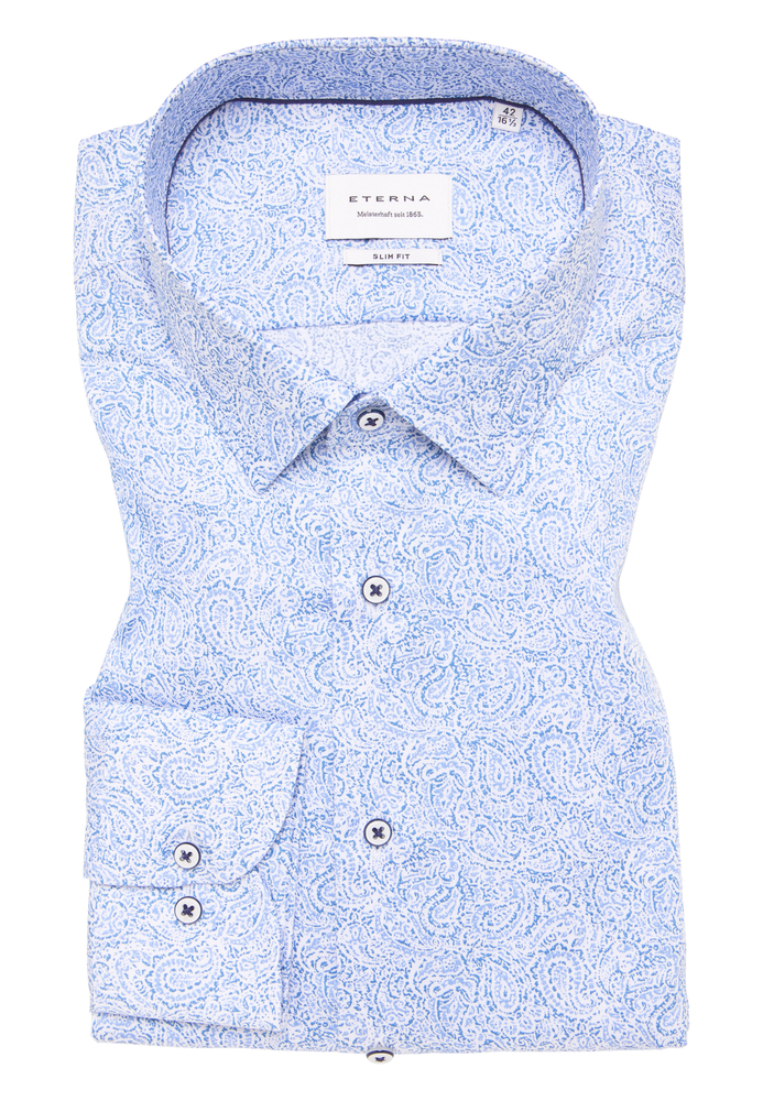 SLIM FIT Hemd in hellblau bedruckt von ETERNA Mode GmbH