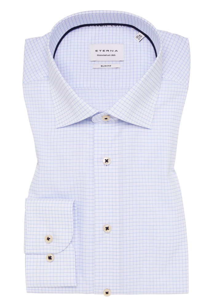 SLIM FIT Hemd in hellblau kariert von ETERNA Mode GmbH
