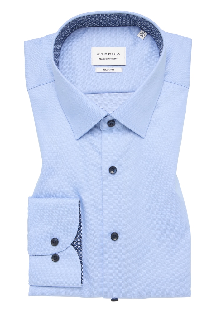 SLIM FIT Hemd in hellblau strukturiert von ETERNA Mode GmbH