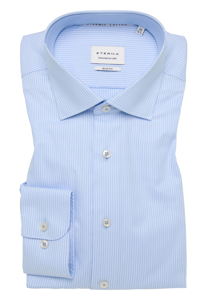 SLIM FIT Hemd in hellblau strukturiert von ETERNA Mode GmbH