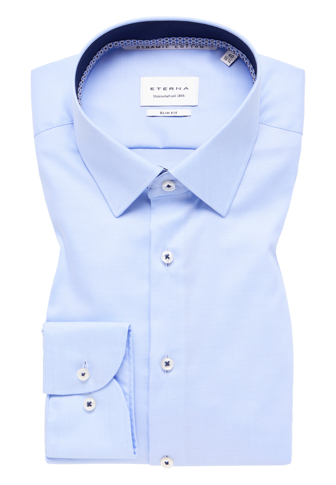 SLIM FIT Hemd in hellblau unifarben von ETERNA Mode GmbH