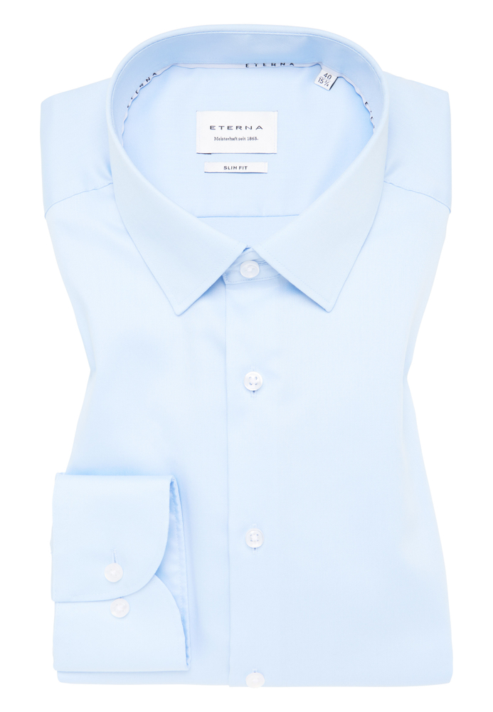 SLIM FIT Hemd in hellblau unifarben von ETERNA Mode GmbH
