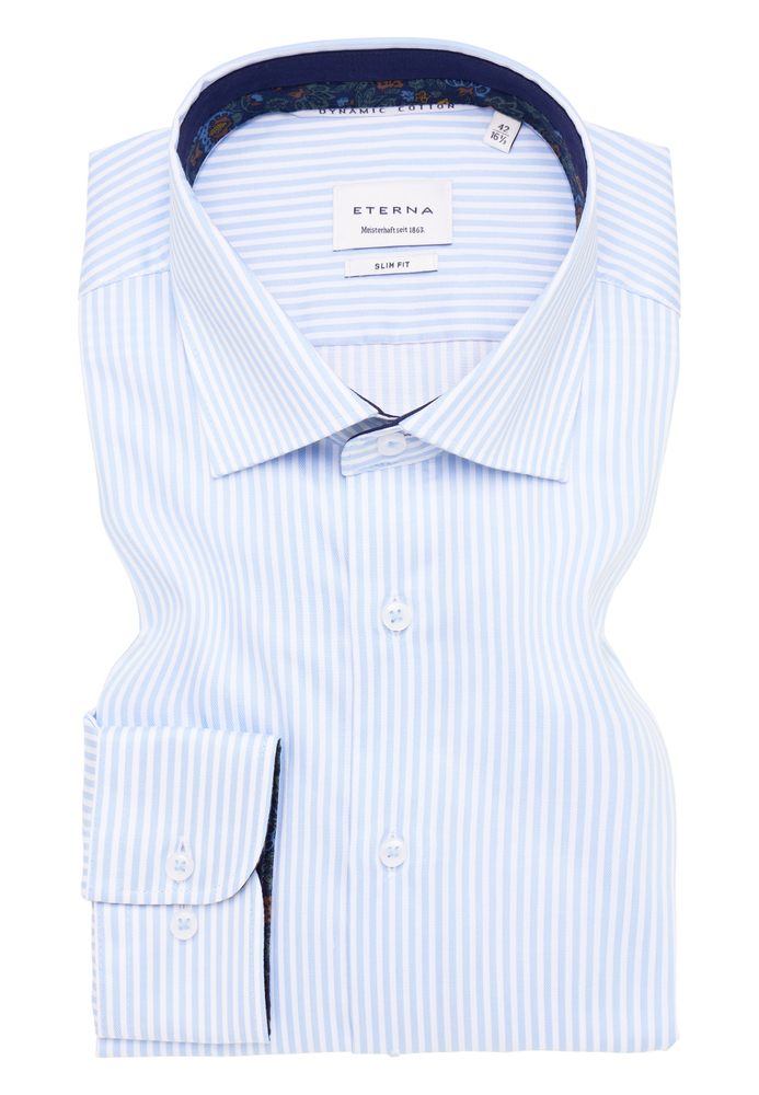 SLIM FIT Hemd in himmelblau gestreift von ETERNA Mode GmbH