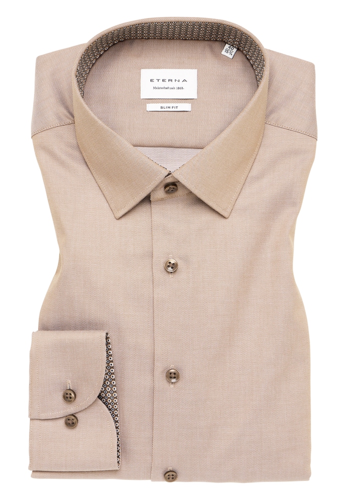 SLIM FIT Hemd in mandel strukturiert von ETERNA Mode GmbH