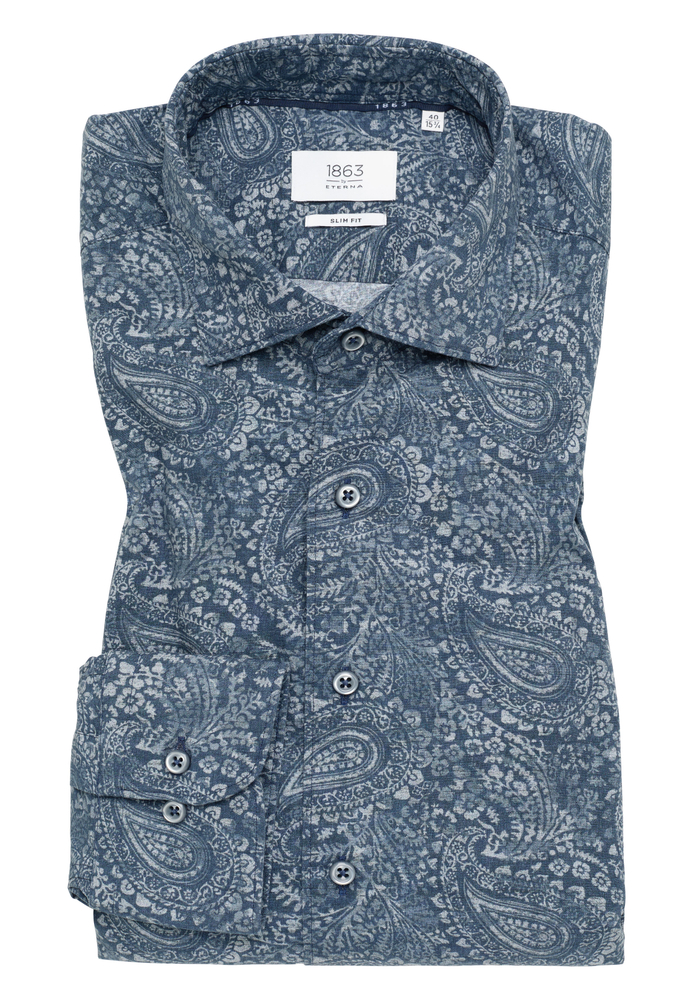 SLIM FIT Hemd in navy bedruckt von ETERNA Mode GmbH