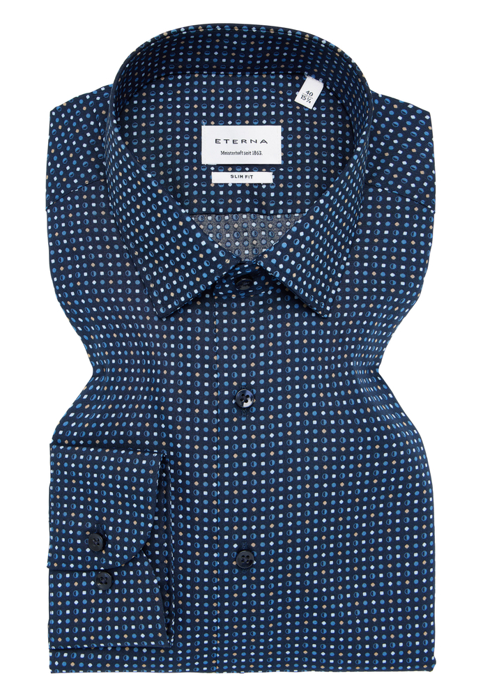 SLIM FIT Hemd in navy bedruckt von ETERNA Mode GmbH