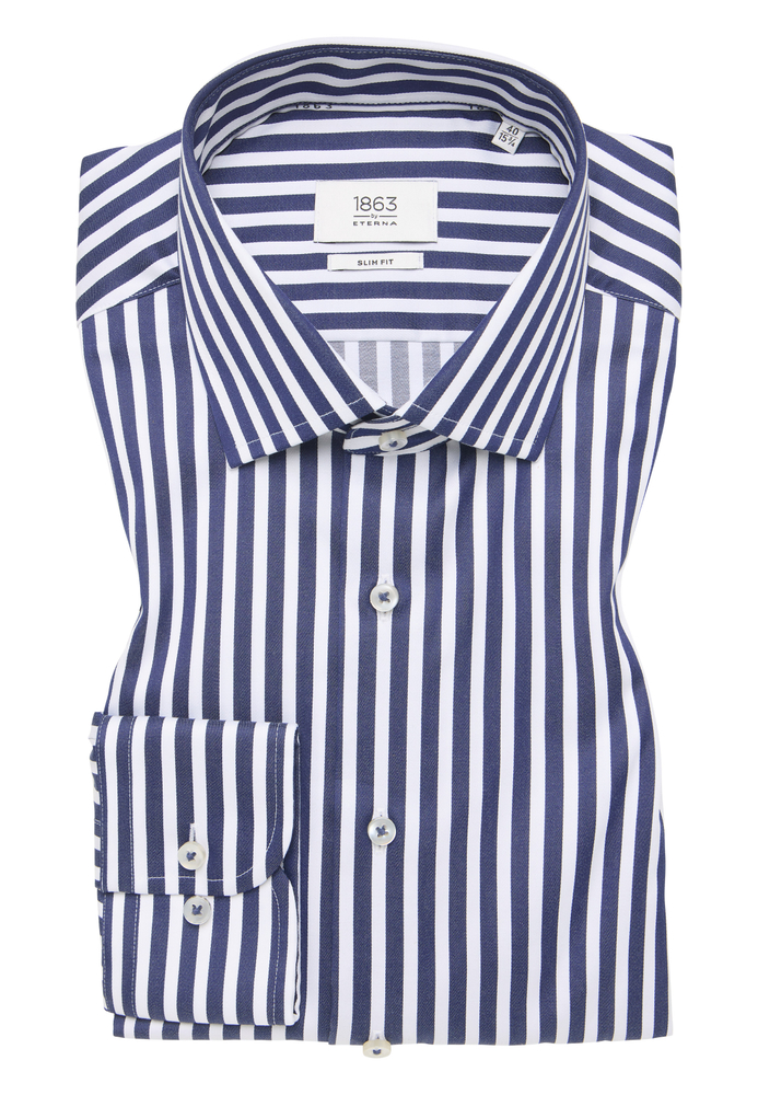 SLIM FIT Hemd in navy gestreift von ETERNA Mode GmbH