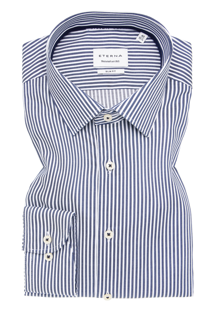 SLIM FIT Hemd in navy gestreift von ETERNA Mode GmbH