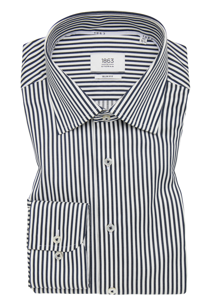 SLIM FIT Hemd in navy gestreift von ETERNA Mode GmbH