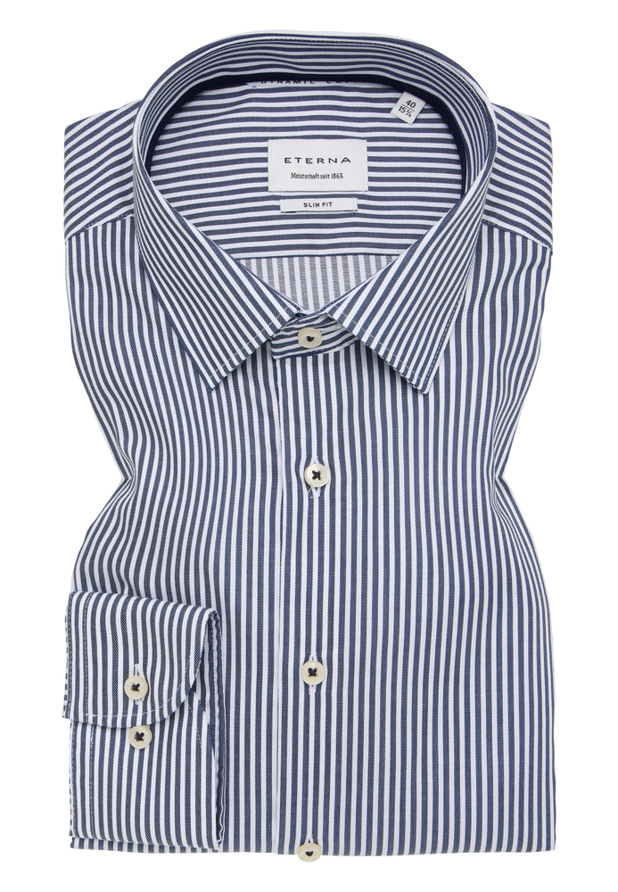 SLIM FIT Hemd in navy gestreift von ETERNA Mode GmbH