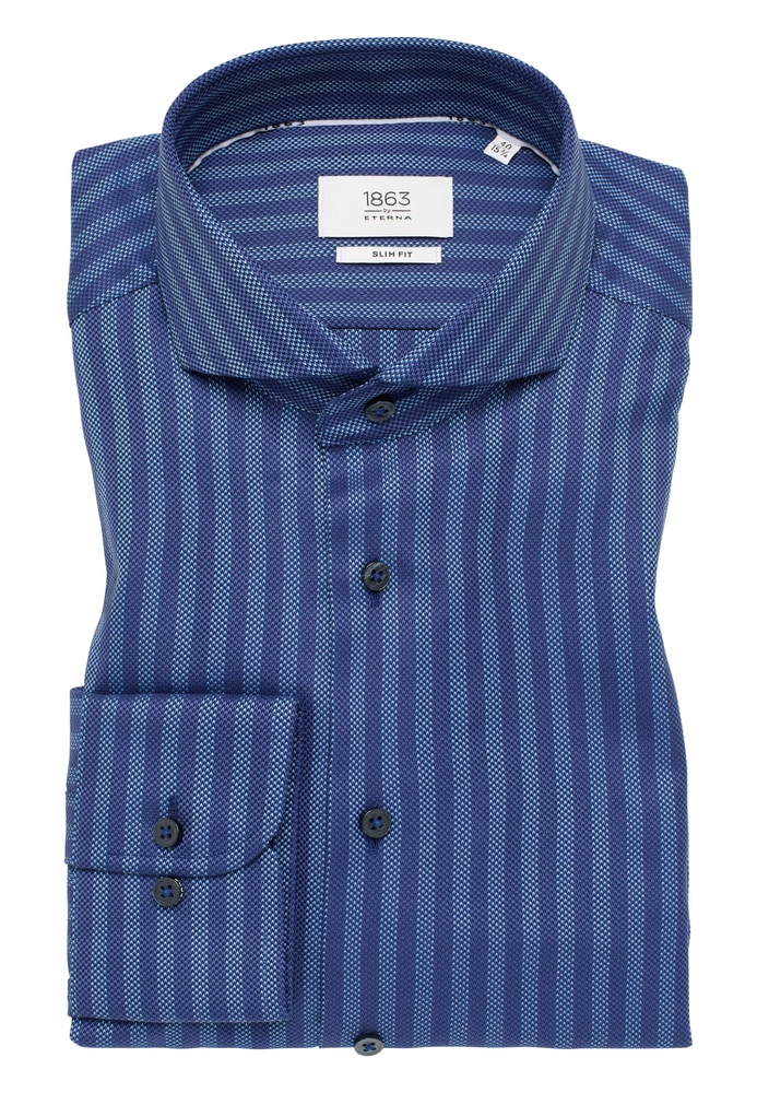SLIM FIT Hemd in navy gestreift von ETERNA Mode GmbH