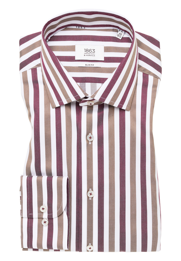 SLIM FIT Hemd in rot gestreift von ETERNA Mode GmbH