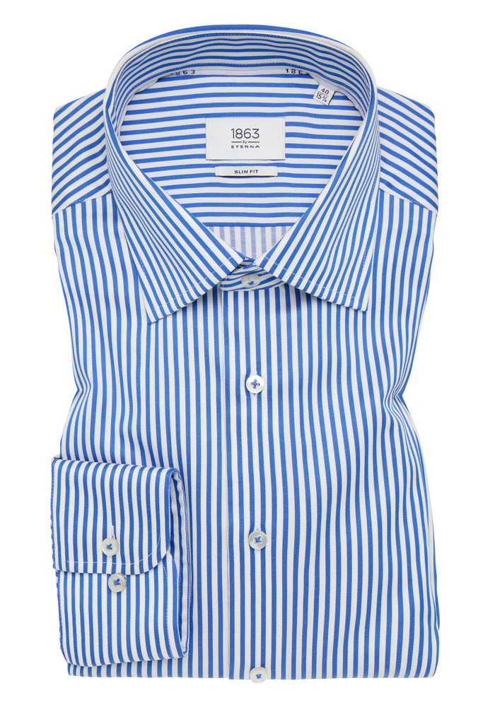 SLIM FIT Hemd in royal blau gestreift von ETERNA Mode GmbH