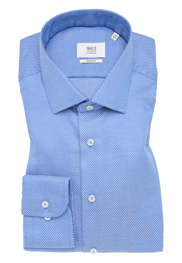 SLIM FIT Hemd in royal blau strukturiert von ETERNA Mode GmbH