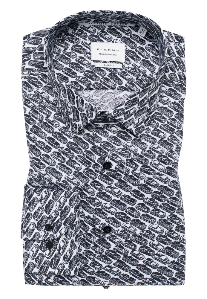 SLIM FIT Hemd in schwarz bedruckt von ETERNA Mode GmbH