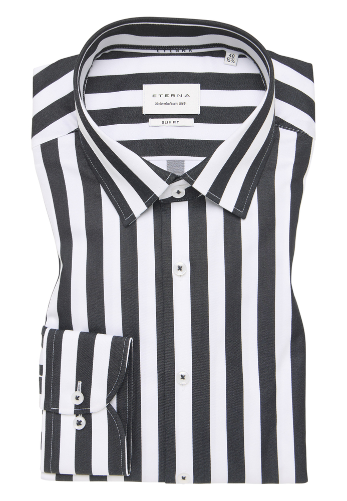 SLIM FIT Hemd in schwarz gestreift SLIM FIT Hemd in schwarz gestreift von ETERNA Mode GmbH
