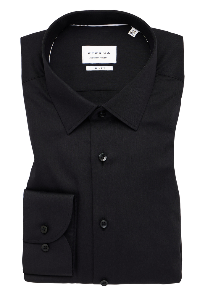 SLIM FIT Hemd in schwarz unifarben SLIM FIT Hemd in schwarz unifarben von ETERNA Mode GmbH
