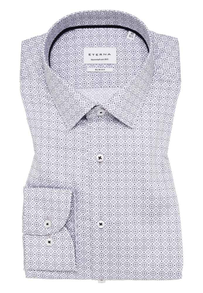 SLIM FIT Hemd in silber bedruckt von ETERNA Mode GmbH