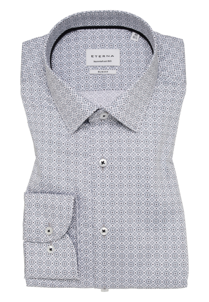 SLIM FIT Hemd in silber bedruckt von ETERNA Mode GmbH