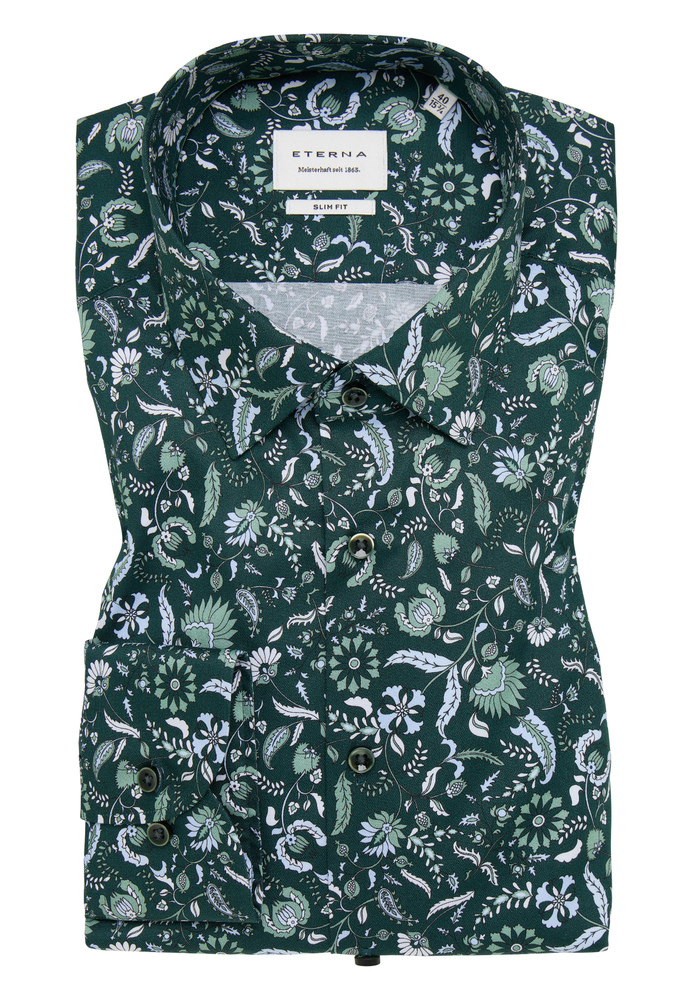 SLIM FIT Hemd in smaragd bedruckt von ETERNA Mode GmbH