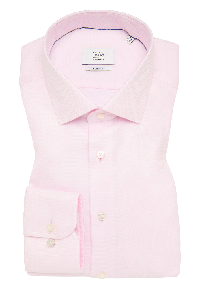 SLIM FIT Hemd in soft pink strukturiert von ETERNA Mode GmbH
