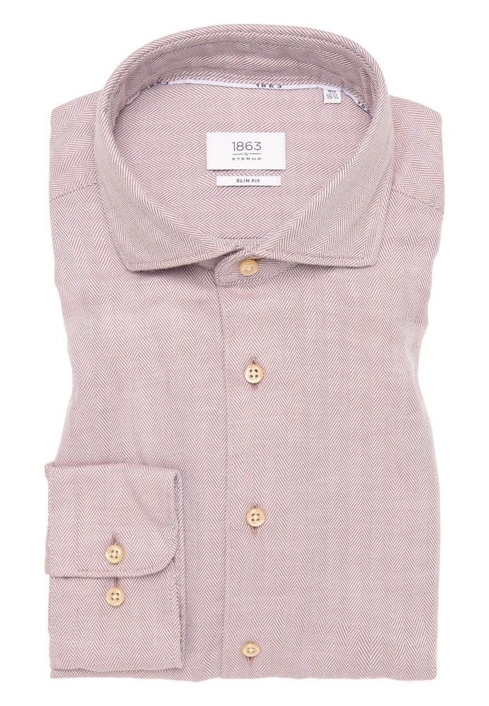 SLIM FIT Hemd in walnut strukturiert von ETERNA Mode GmbH