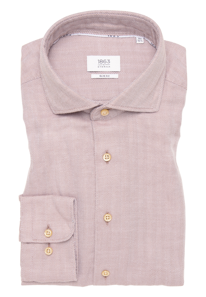SLIM FIT Hemd in walnut strukturiert von ETERNA Mode GmbH