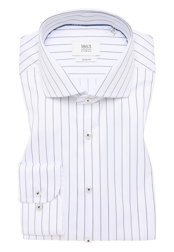 SLIM FIT Hemd in weiß gestreift von ETERNA Mode GmbH