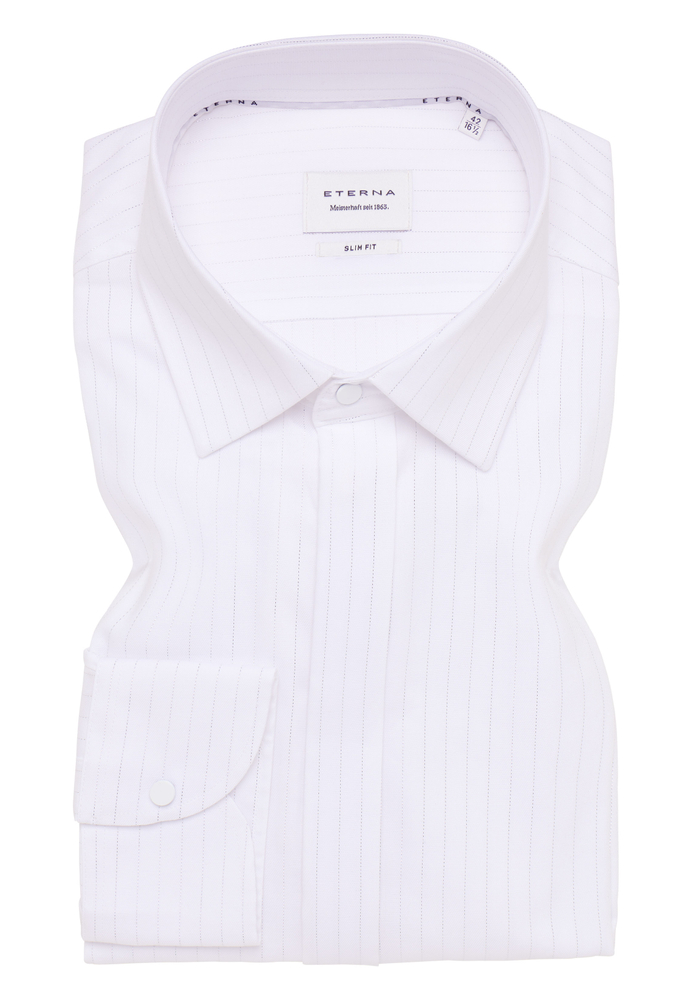 SLIM FIT Hemd in weiß gestreift von ETERNA Mode GmbH