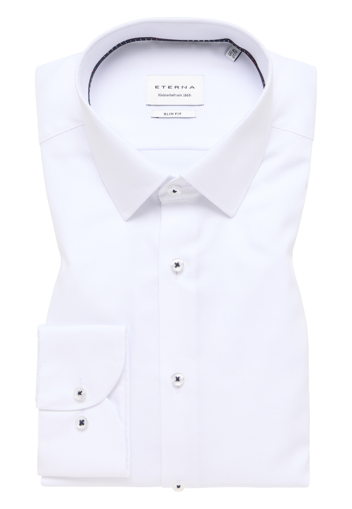 SLIM FIT Hemd in weiß strukturiert von ETERNA Mode GmbH