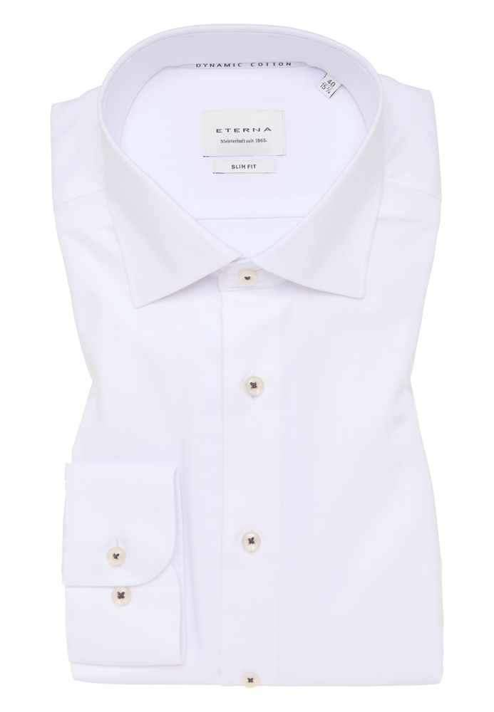 SLIM FIT Hemd in weiß strukturiert von ETERNA Mode GmbH