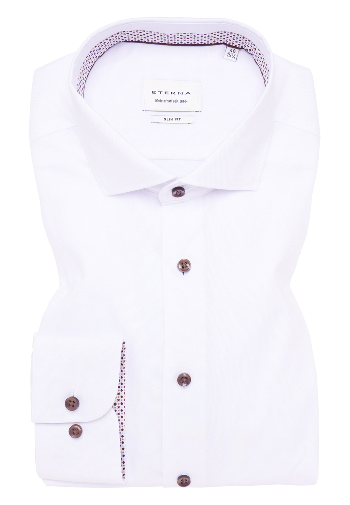 SLIM FIT Hemd in weiß strukturiert von ETERNA Mode GmbH