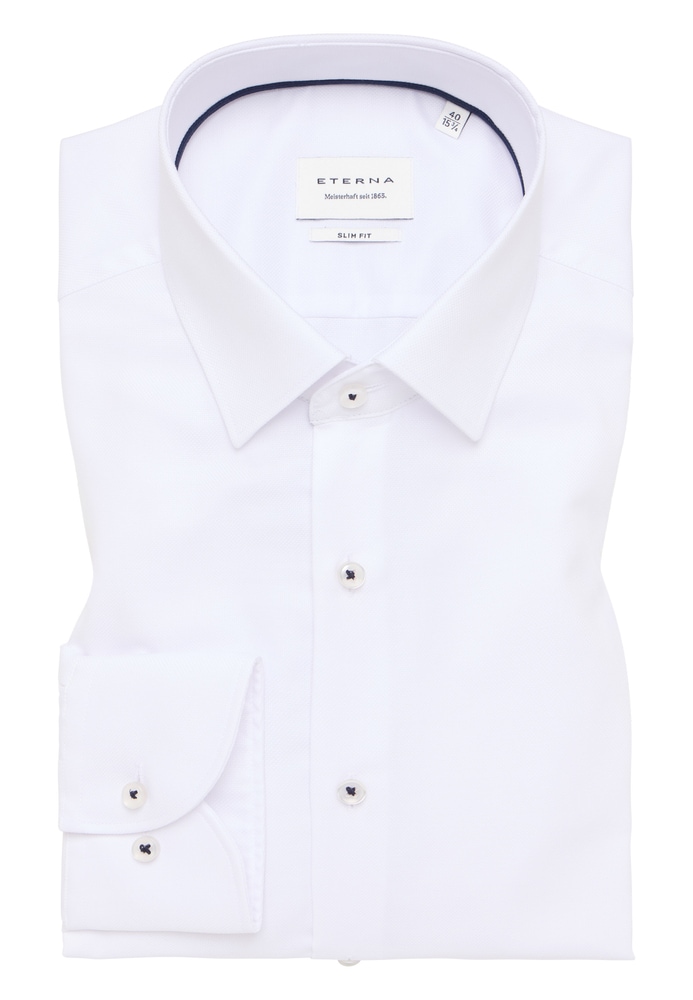 SLIM FIT Hemd in weiß strukturiert von ETERNA Mode GmbH