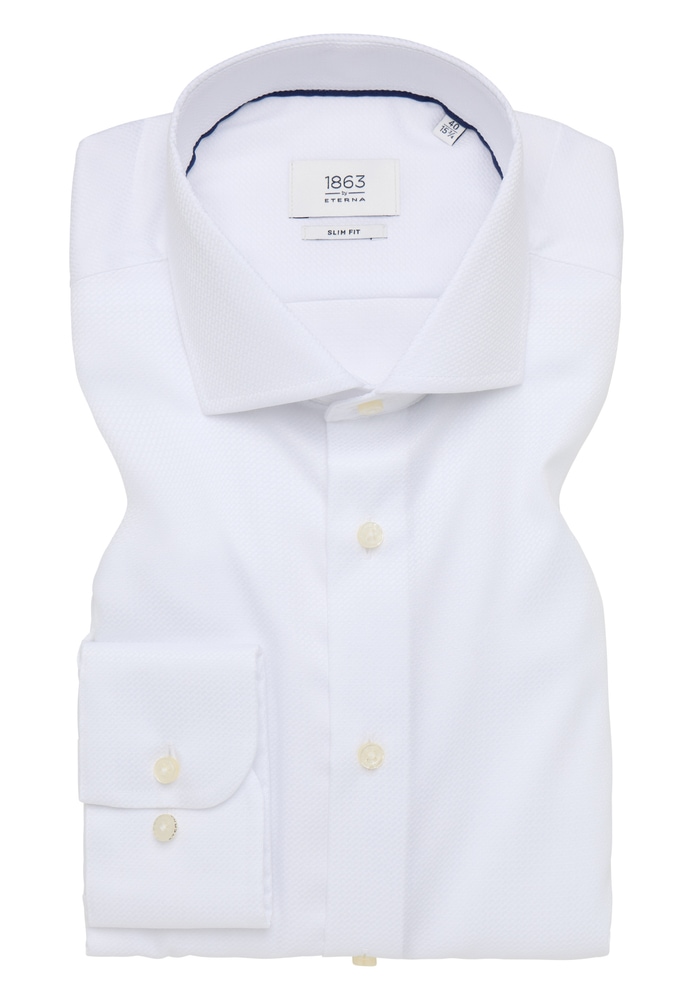 SLIM FIT Hemd in weiß strukturiert von ETERNA Mode GmbH