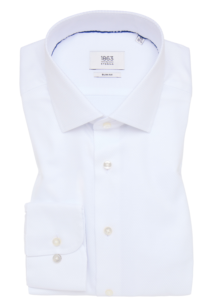 SLIM FIT Hemd in weiß strukturiert von ETERNA Mode GmbH