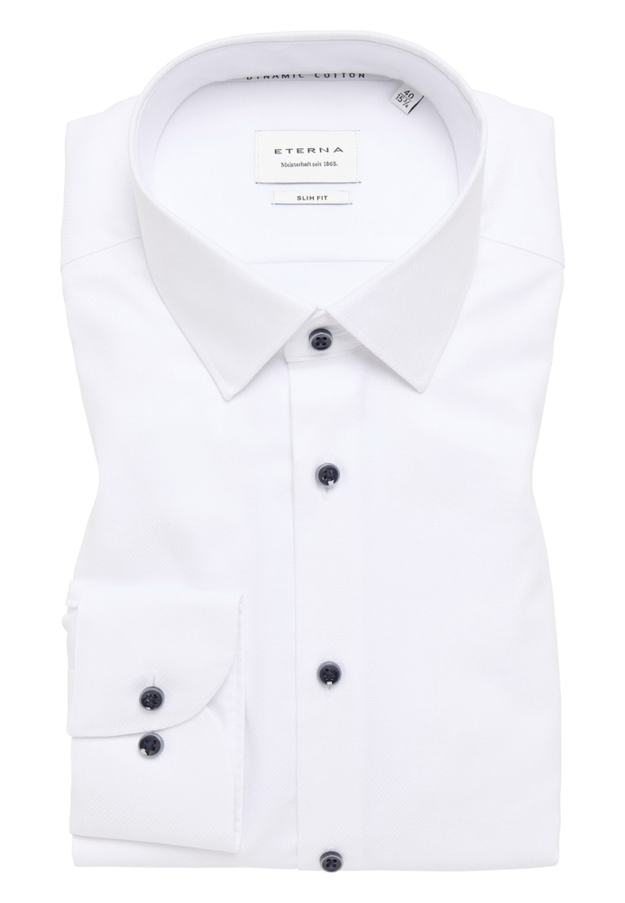 SLIM FIT Hemd in weiß strukturiert von ETERNA Mode GmbH