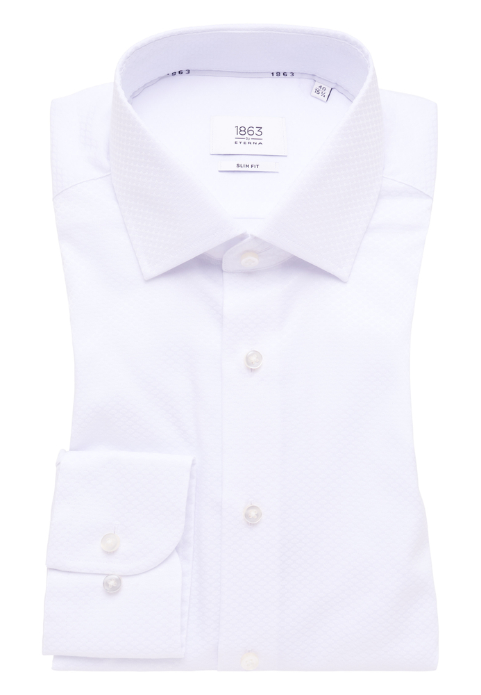 SLIM FIT Hemd in weiß strukturiert von ETERNA Mode GmbH